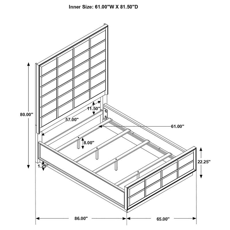 Durango Panel Bedroom Set Grey and Smoked Peppercorn
