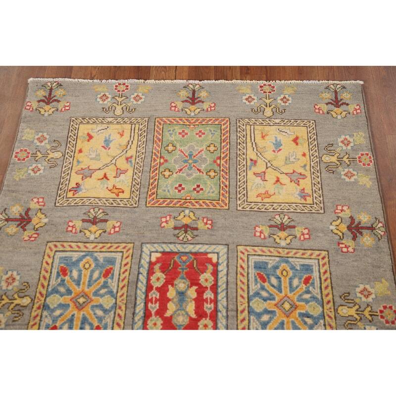 Kazak Oriental Accent Rug Hand-Knotted Geometric Wool Carpet - 3'5"x 5'0"