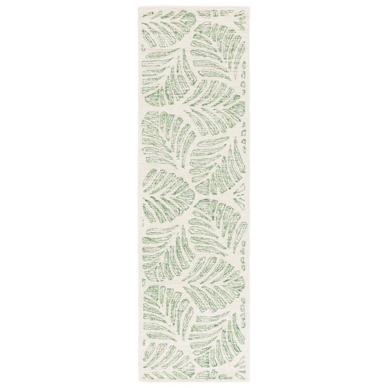 Martha Stewart by SAFAVIEH Handmade Samuela Wool Rug - 2'3" x 8' Runner - Ivory/Green