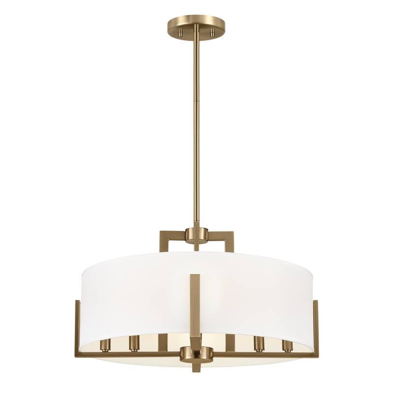 Kichler Lighting Malen 20 in. 8-Light Champagne Bronze Convertible Semi-Flush Mount Light with Fabric Shade