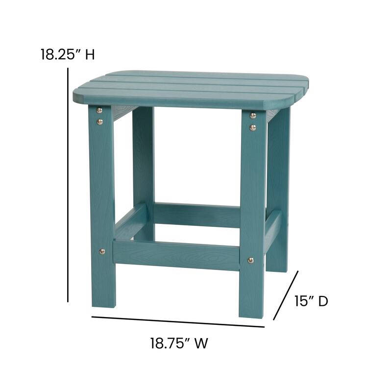Set of 2 Indoor/Outdoor Poly Resin Rocking Chairs with Side Table - 25.625"W x 35"D x 42"H