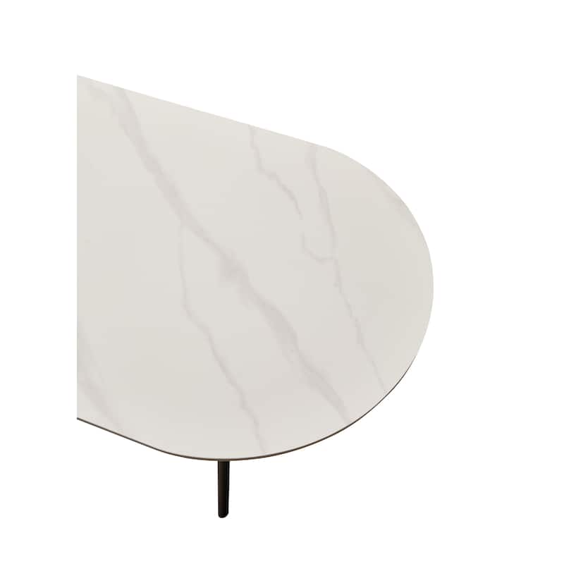 GDF Studio - Belfair Modern Ceramic Top Coffee Table with Wood Shelf