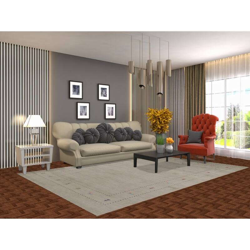 Little Animals Design Gabbeh Area Rug Hand-Knotted Wool Carpet - 6'7"x 9'10"