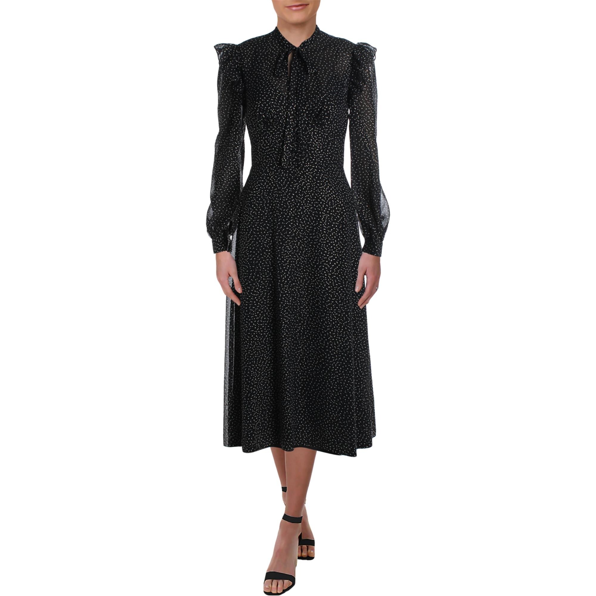 blouson sleeve midi dress
