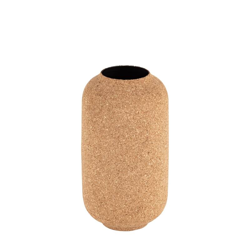 Small Cork Wrapped Flower Vase - 10.75" - Beige