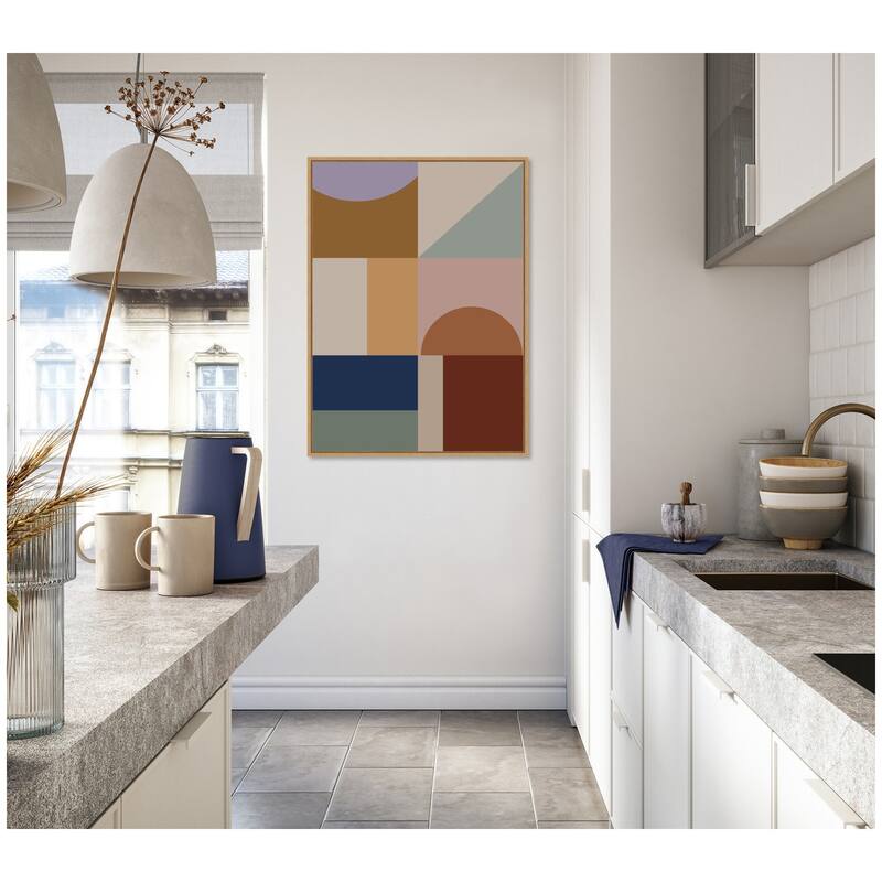 Kate and Laurel Modern Bohemian Pattern 2 by The Creative Bunch Studio Framed Canvas Wall Art Print