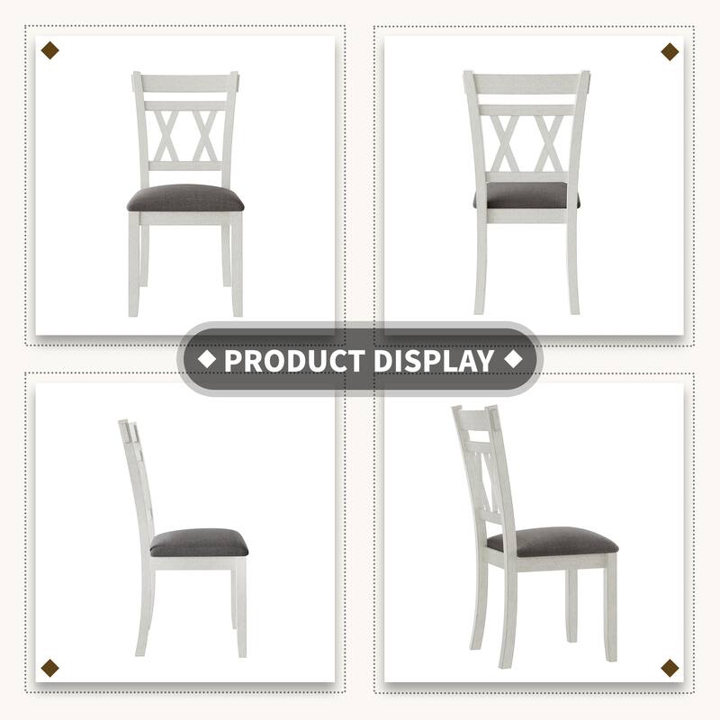 Javlergo Dining Table and Chairs Set for 4-6 Persons Extendable Kitchen Dining Room Table Set