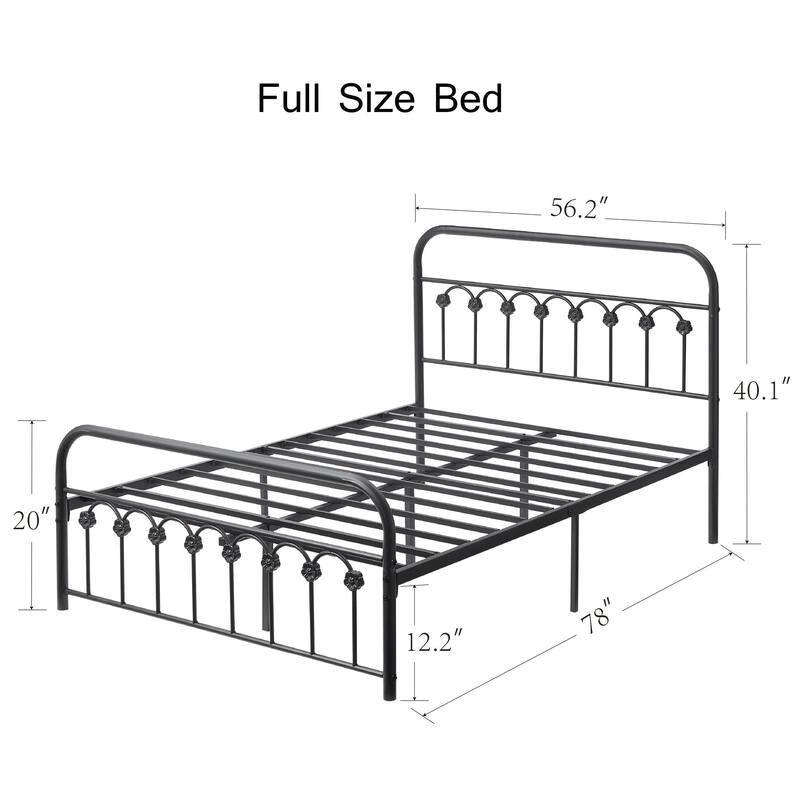 Modern Mental Platform Bed,Antique Purple