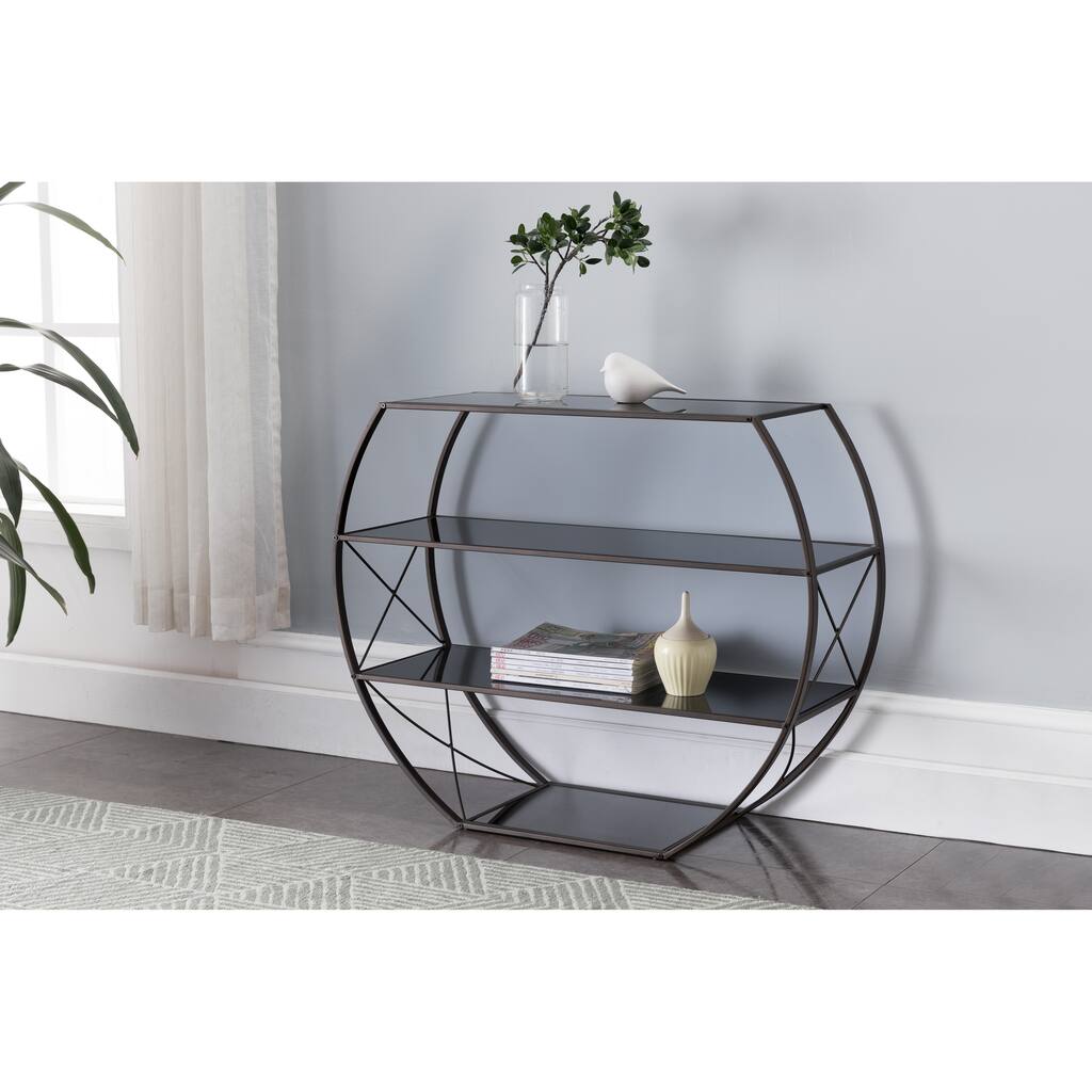 Pewter Metal Console Table