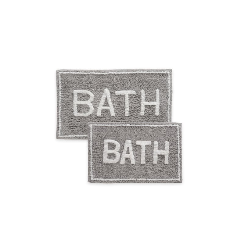 St Mary's 2 Piece Tufted Bath Rug Set - Light Grey - 20''x32''/17''x24''