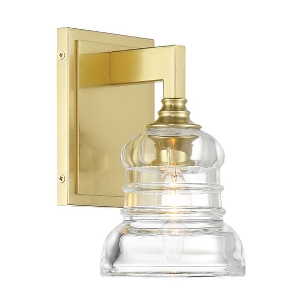 slide 2 of 10, Crystorama Lighting Group GRG-1041 Gregory 9" Tall Bathroom Sconce Aged Brass