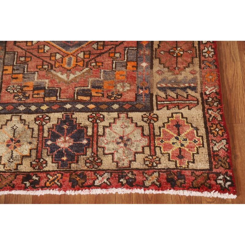 Vegetable Dye Hamedan Persian Antique Runner Rug Handmade Wool Carpet - 3'5"x 10'11"