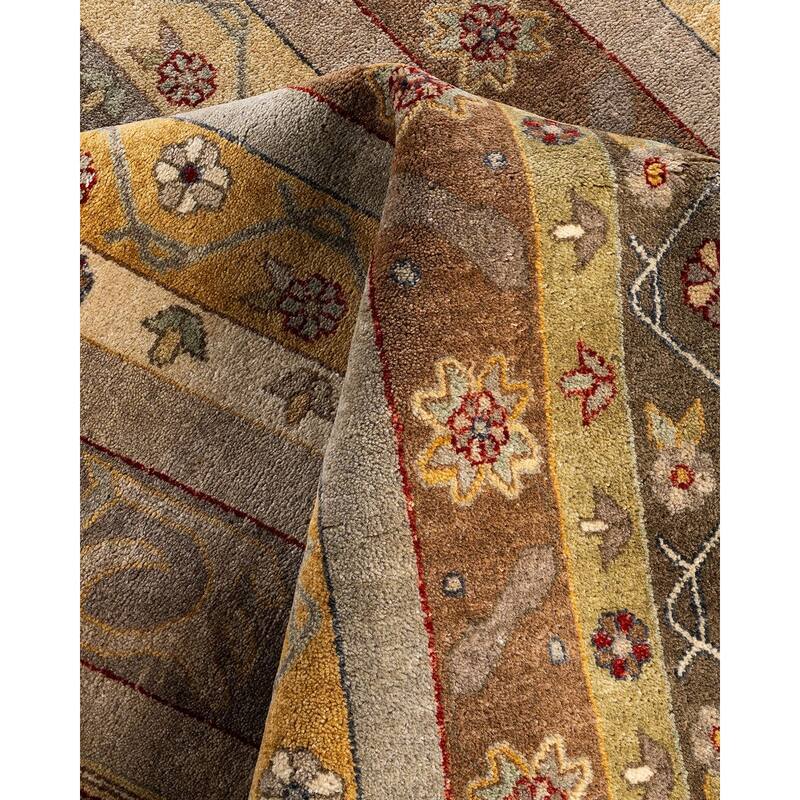 Ikat One-of-a-Kind Hand-Knotted Area Rug - Beige, 8' 1" x 10' 4" - 8' 1" x 10' 4"