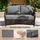 preview thumbnail 18 of 18, Outdoor Rattan Loveseat – Traditional 2‑Seater Patio Chair 5.5″ Olefin Cushions