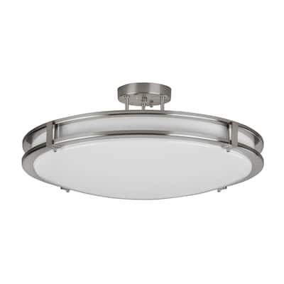 AFX Carlisle 12'' LED Semi-Flush Mount - Satin Nickel Finish