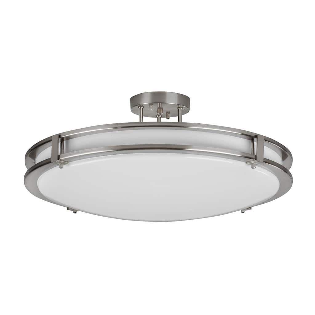 AFX Carlisle 12'' LED Semi-Flush Mount - Satin Nickel Finish