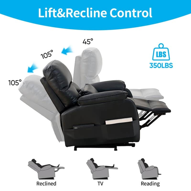 Mixoy Power Lift Recliners Chair with Vibration Massage Heating,8 Points MessageRecling Degrees,Storage,Cup Holder