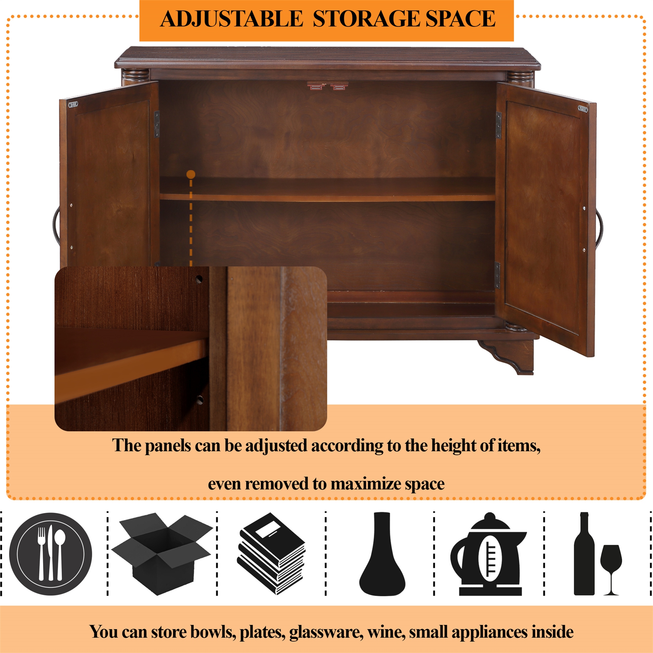 40" Console Table with Storage Shelf