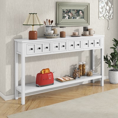 Chic Console Table with Drawers and Shelf for Stylish Storage and Display