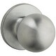 preview thumbnail 11 of 9, Kwikset Regina Passage Door Knob Set with Round Rose from the SafeLock Satin Chrome