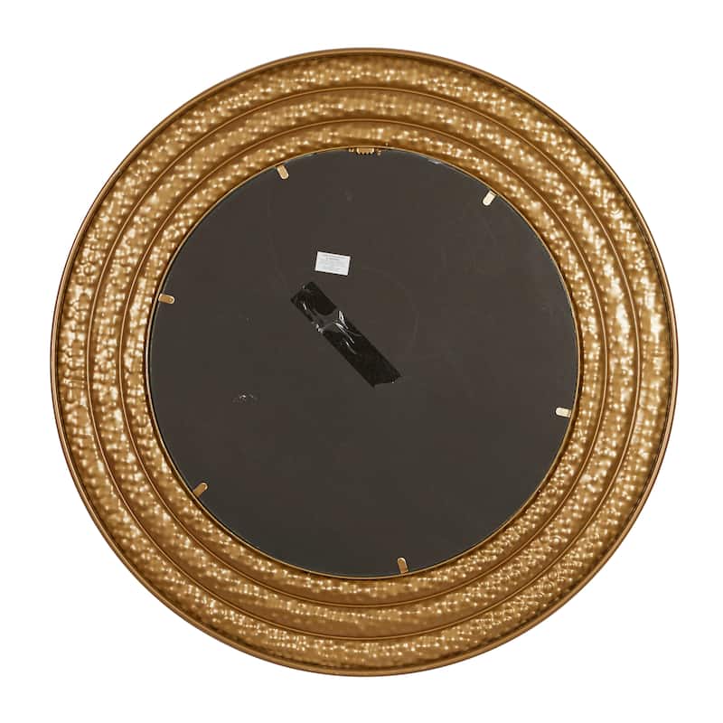 Metal Textured Wall Mirror with Grooves - Gold - Roche River Decor - 1"W x 39"L x 39"H