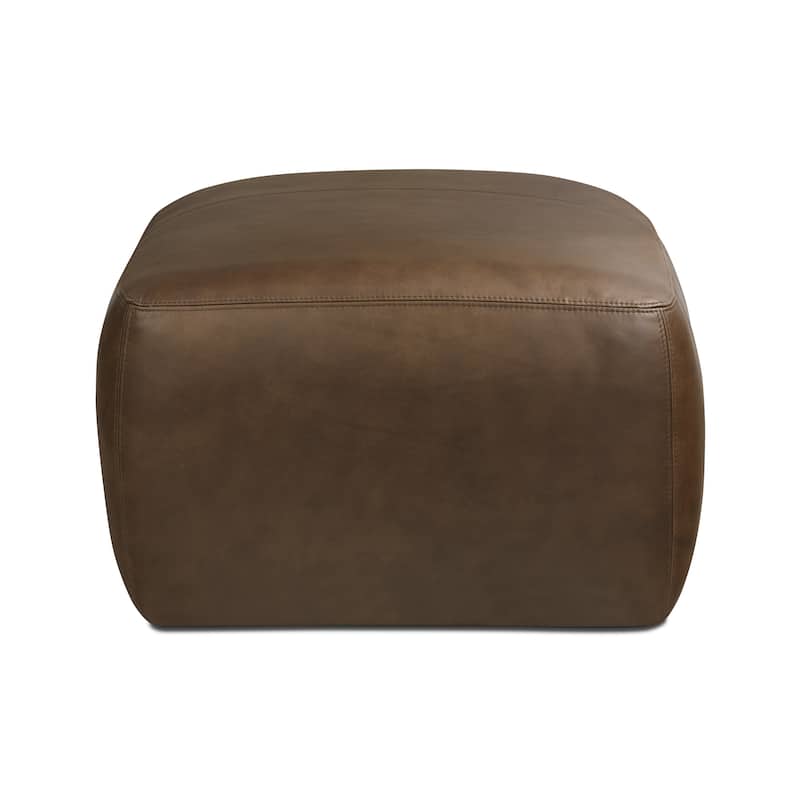 Poly & Bark Denver Leather Ottoman - Full Grain Genuine Italian Leather