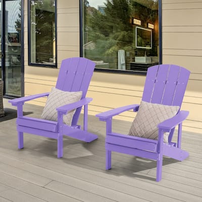 Bonosuki Patio Faux Wood Adirondack Chair Weather Resistant-Set of 2