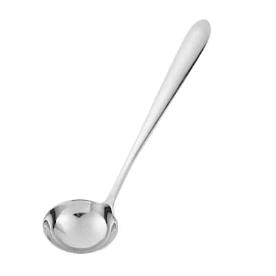 Home Kitchen Stainless Steel Custard Soup Ladle 6cm Dia - Silver Tone