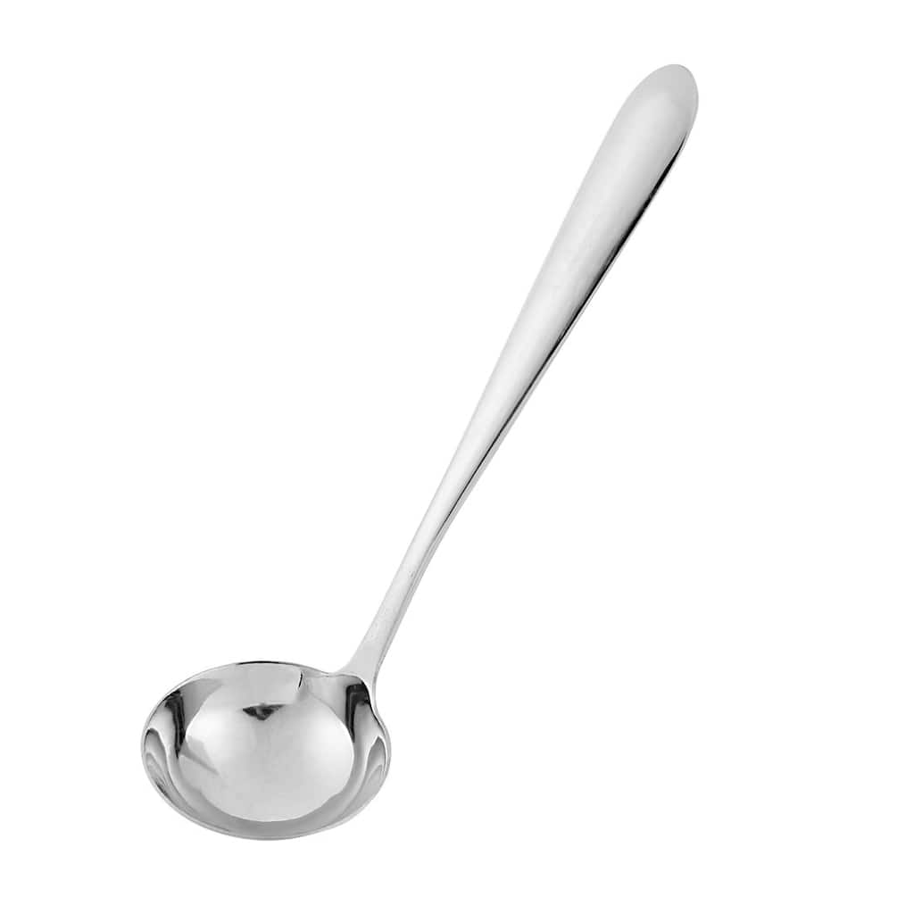 Home Kitchen Stainless Steel Custard Soup Ladle 6cm Dia - Silver Tone