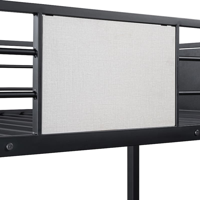Furniture of America Jown Modern Two-Tone Metal Bunk Bed with Attached Side Ladder