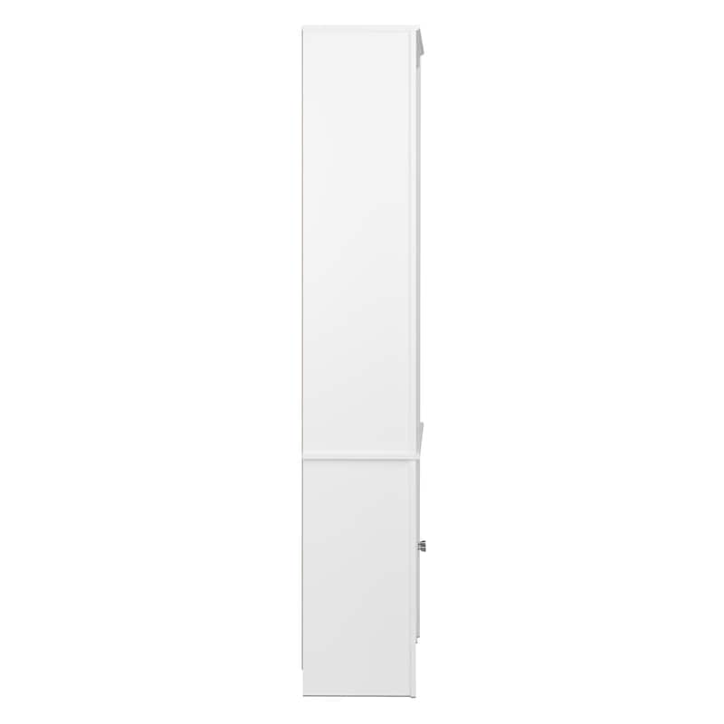 Tall Bookcase with 2 Shaker Doors, White