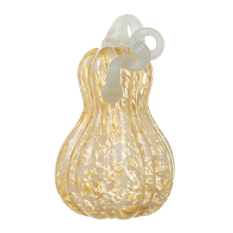 Glitzhome Fall Harvest Handblown Glass Pumpkins Set Thanksgiving Table Centerpieces