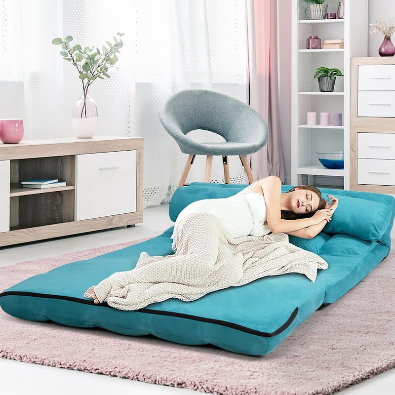 Costway Foldable Floor Sofa Bed 6-Position Adjustable Lounge Couch