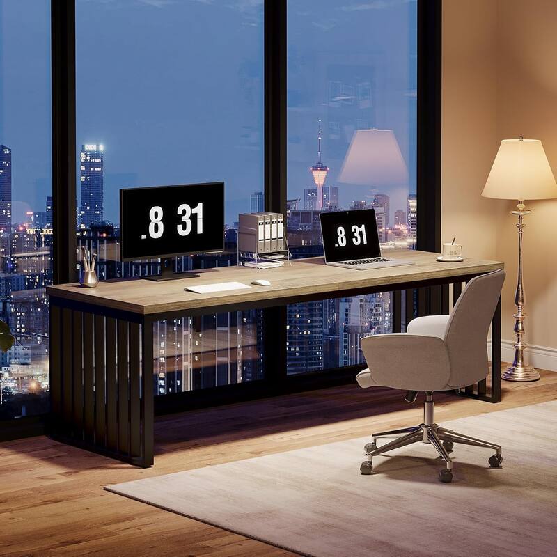78.74" Extra Long Computer Desk, Double 2-Person Desk, Workstation Writing Study Table for Home Office