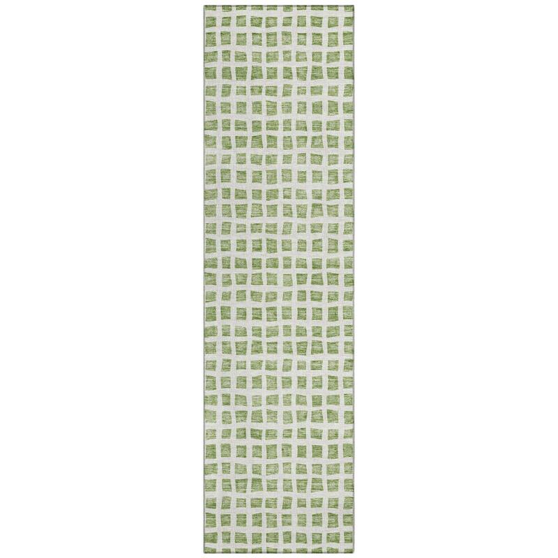 Machine Washable Indoor/ Outdoor Chantille Squares Rug