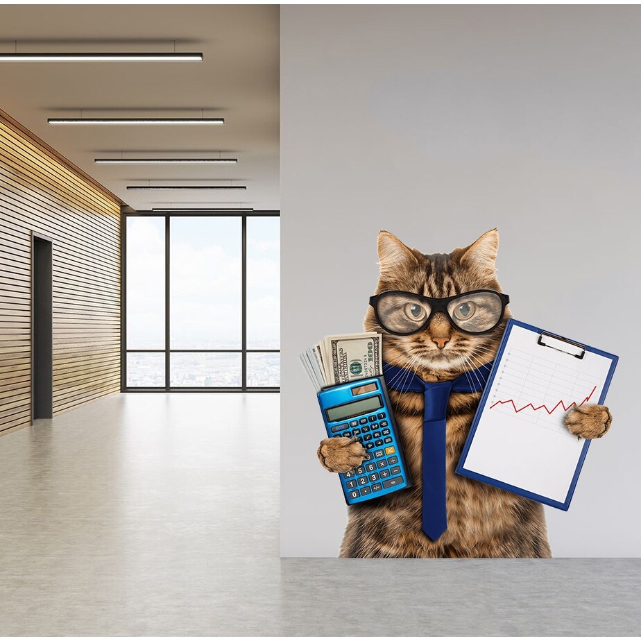 Accountant Cat Sticker, Accountant Cat Decal, Accountant Cat-image