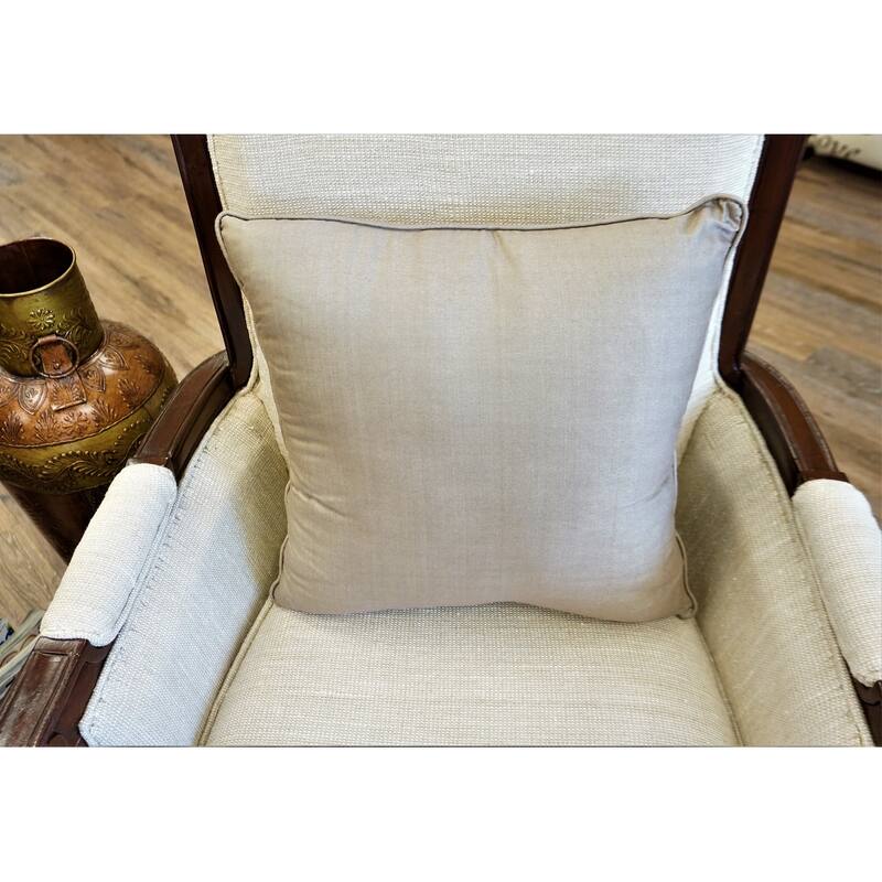 Home&Manor Premium Silk Throw Pillow 18" Beige