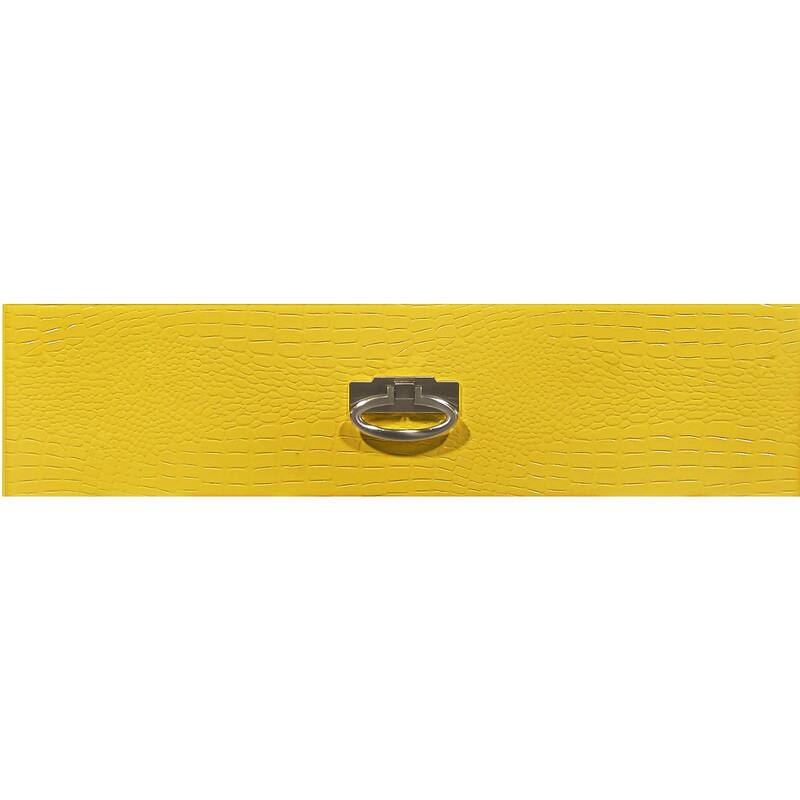 Yellow Nightstand with Croc Textured Drawer Front, 25x27x16 Bright Modern Bedside Table with Storage Drawer