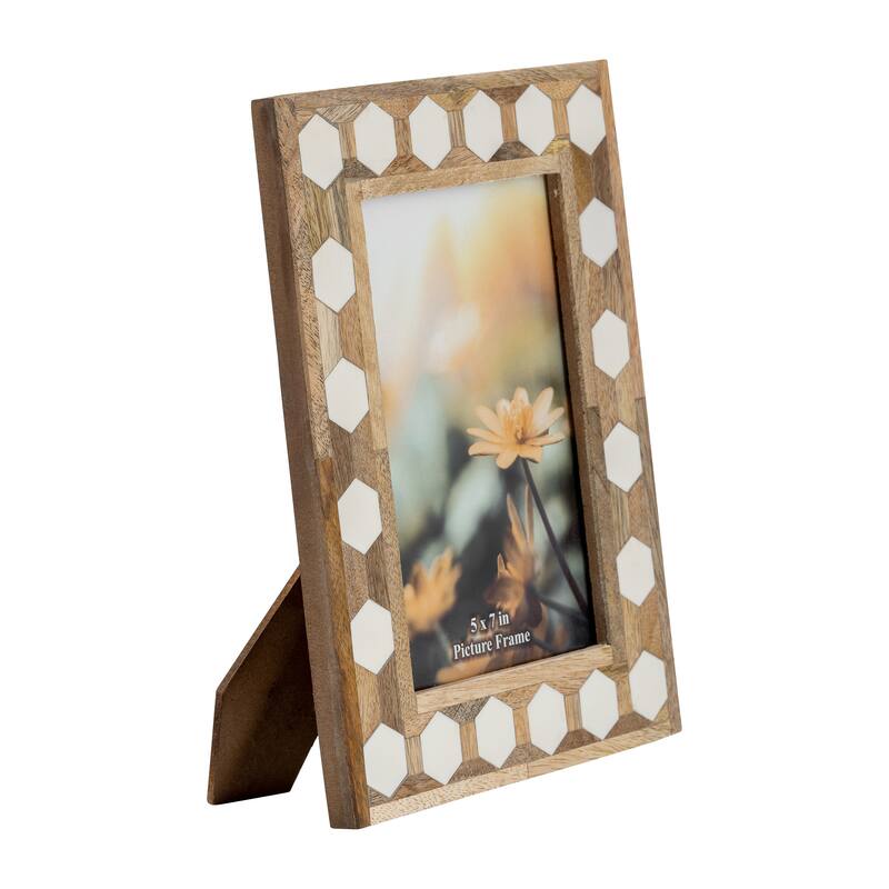 Wood Resin Hexagon Picture Frame - White, 5x7 in.