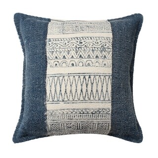 Square Handwoven Accent Throw Pillow, White, Blue - Bed Bath & Beyond ...