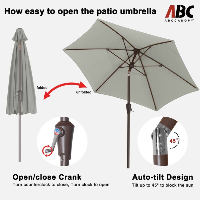 ABCCANOPY 7.5FT Patio Umbrella with Push Button Tilt