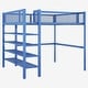 preview thumbnail 12 of 16, Artsy Full Size Metal Loft Bed with 4-Tier Shelves and Storage, Blue