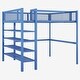 preview thumbnail 10 of 14, Blue Modern Full Loft Bed with Shelves & Workstation - Multi-Functional