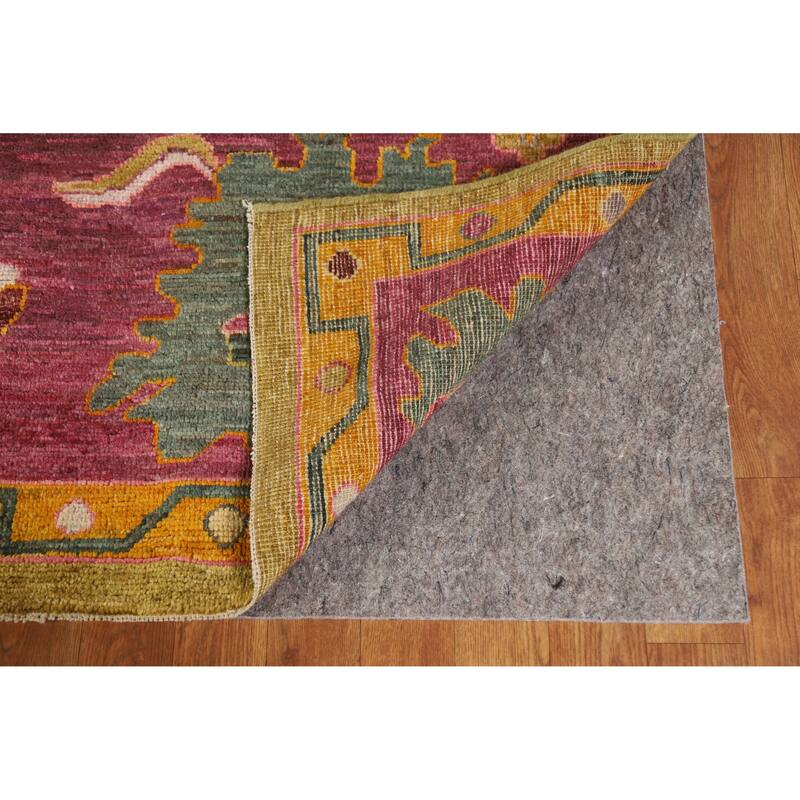 Hand Knotted Oriental 100% Wool Carpet Transitional All-Over Yellow & Gold Oushak Area Rug - 11' 10'' X 8' 10''
