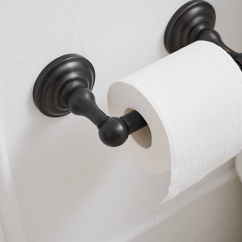 Traditional Double Post Spring Wall Mounted Towel Bar Toilet Paper Holder