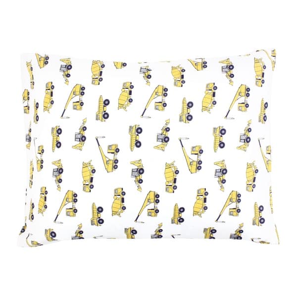 slide 1 of 1, Hudson Baby Infant Boy Cotton Toddler Pillow Case, Construction, One Size - Construction - One Size One Size - Construction