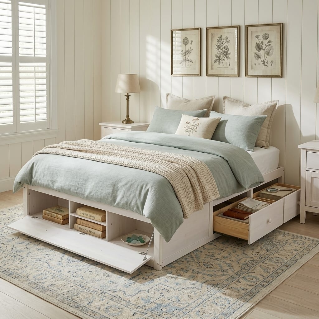 Queen Platform Bed Frame with Underbed Storage by Harper&Bright Designs