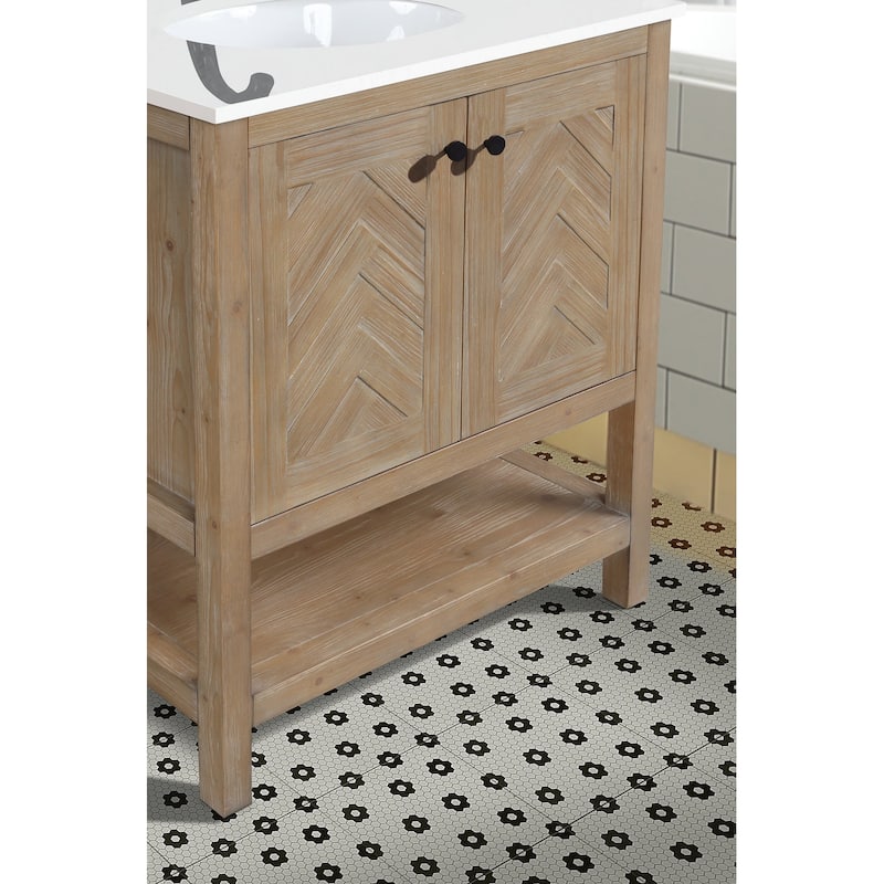 Ari Bath Savannah 30" Bathroom Vanity, Weathered Finish