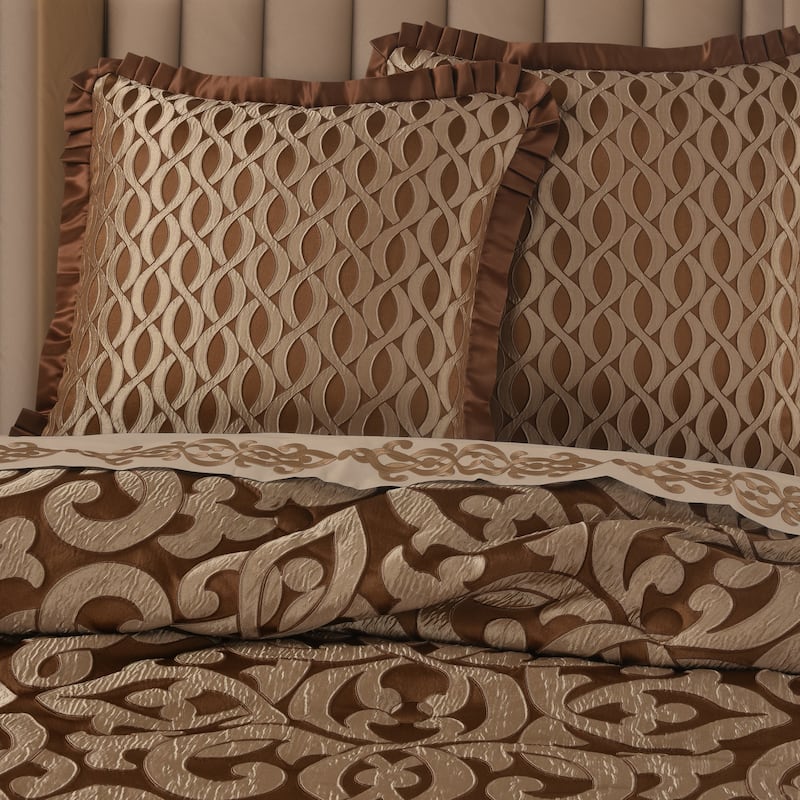 J. Queen New York La Boheme Copper Euro Sham - Copper - Euro Square