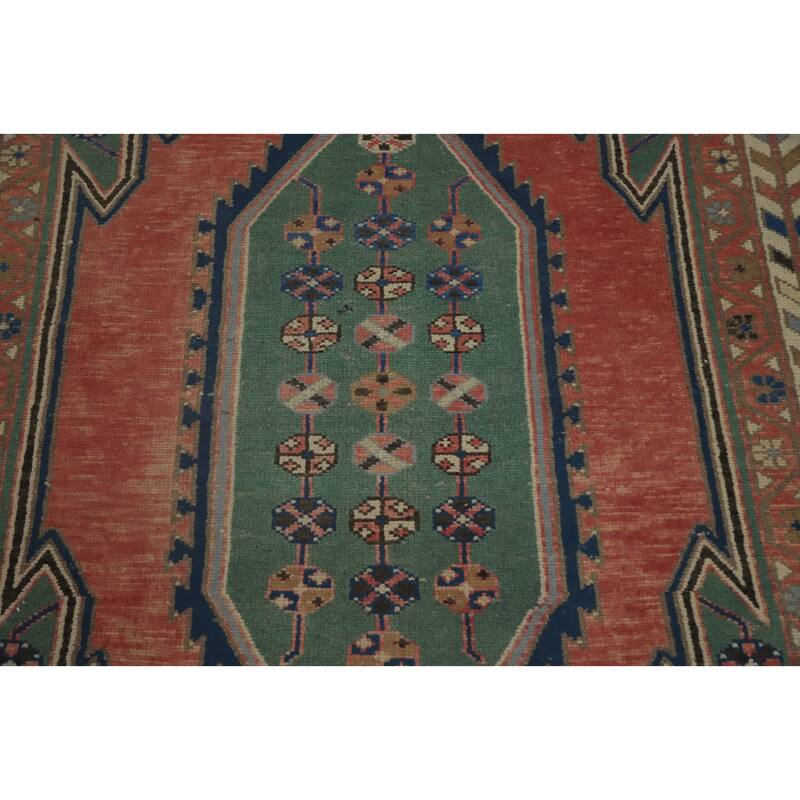 Hand Knotted Oriental 100% Wool Carpet Traditional Medallion Oranges & Rust Hamedan Area Rug - 6' 7'' X 3' 11''